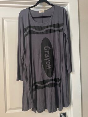 LARACE Gray Graphic 'Crayon' Long-Sleeve Mini Dress
